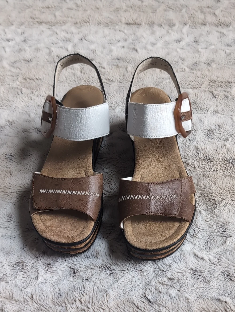 Rieker 68176 Rose Wedge Buckle Detail Sandal